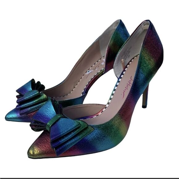 BRAND NEW BETSEY JOHNSON BARI RAINBOW D'ORSAY BOWKNOT HEEL SHOES - Picture 11 of 14